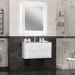Opadiris Зеркало для ванной Луиджи 90 белое матовое – фотография-3